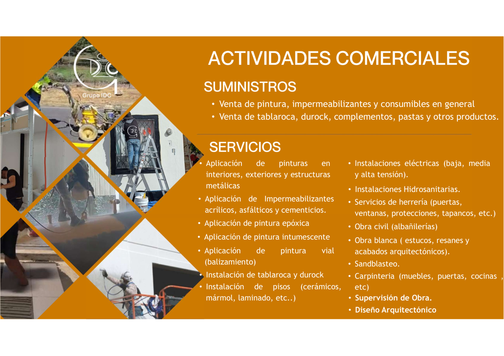 Actividades comerciales de Grupo IDC